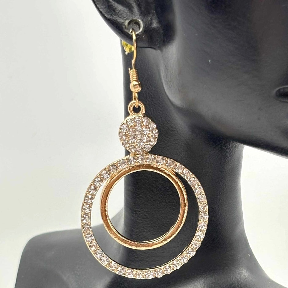 Silver Gold Dangle Crystal Earrings By Mint 14$